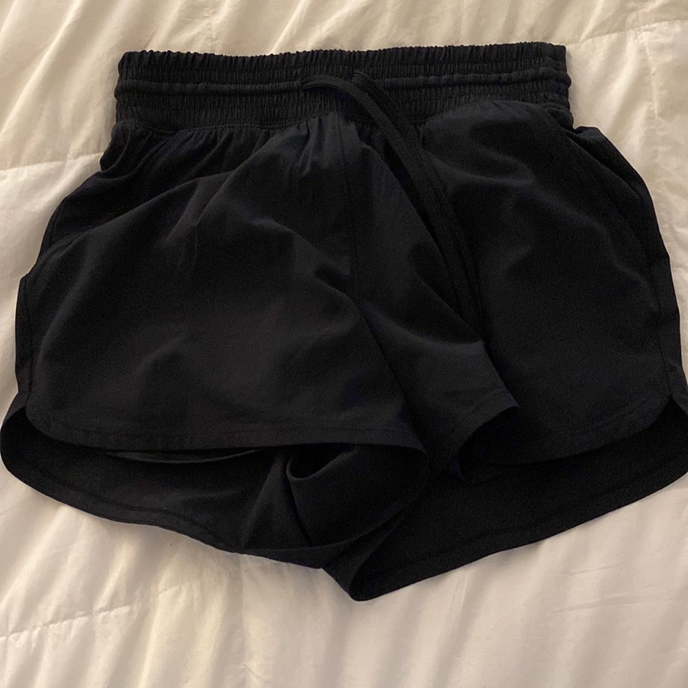 YPB Abercrombie black athletic lined shorts